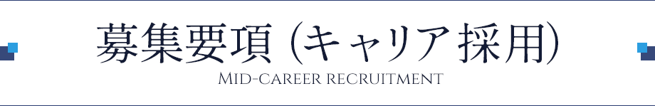 募集要項（キャリア採用）Mid-career recruitment